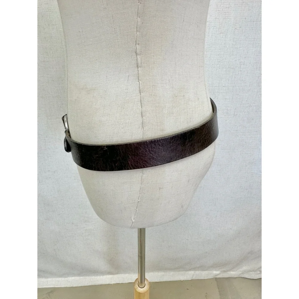 Lauren Ralph Lauren Dark‎ Brown Genuine Leather O-Ring Buckle Belt Womens Large